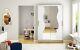 120 CM White Sliding Door Wardrobe with Mirror FAST DELIVERY ASSEMBLY INCLUDED