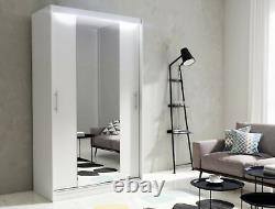 2 Sliding Door Wardrobe, Mirror, BLACK or WHITE, DELIVERY 3-5 DAYS! 120 cm wide