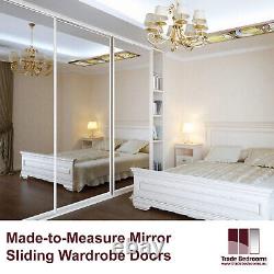 2 Sliding Mirror Doors to suit an opening 1420mm (w) x 2130mm (h) white frames