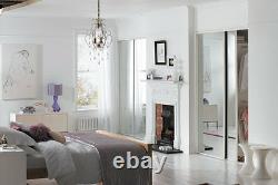 2 x'Made to Measure' Sliding Wardrobe Doors White Framed Mirror up to 2400mm
