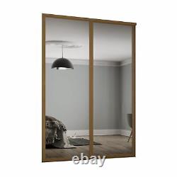 2x 762mm Spacepro Shaker Oak Framed Mirror Sliding Doors
