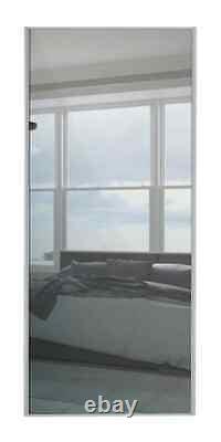 3 x 914mm silver classic framed mirror sliding wardrobe doors with track