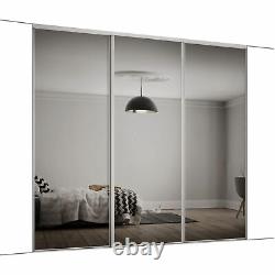 3x762mm White Frame Mirror Sliding doors