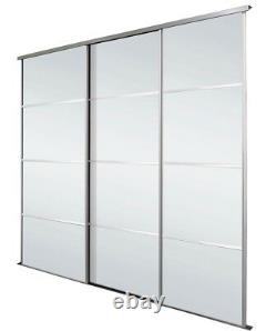 4 Panel Silver Mirrored Sliding Wardrobe Doors