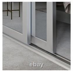 4 X 914mm Shaker Cashmere Sliding Mirrored Doors With Track Set