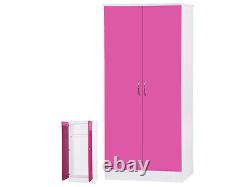 Alpha High Gloss Wardrobe 2 or 3 Door Mirrored or Sliding Bedroom Furniture