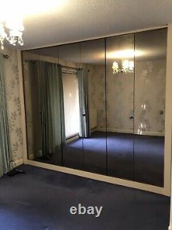 Antique And Original Tinted Mirrored Wardrobe 2x Sliding Doors From A Show Room