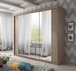 Ava 12.4 3 Sliding Door Wardrobe With Mirror, 5 Colours, Assembly Included
