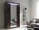 Ava 4- 2 Sliding Doors Wardrobe, Full Mirror, Modern & Elegant Design, Brown