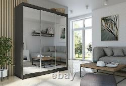 BRAND NEW WARDROBE sliding doors MIRROR bedroom living furniture MRDE180 wenge