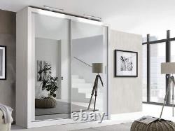 Bedroom set sliding 2 door IDEA16 wardrobe chest 2 bedsides 200cm WHITE MATT