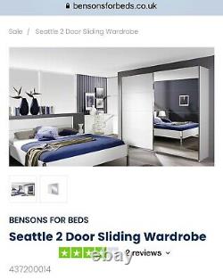 Bensons for Beds Seattle Alpine White 2 Door Sliding Wardrobe