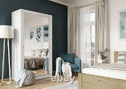 Brand New Modern Bedroom Mirror Sliding Door Wardrobe ARTI 19 120cm White Matt