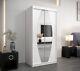 Brand New Modern Mirrored Sliding Door Wardrobe Elypse 100cm in White Matt