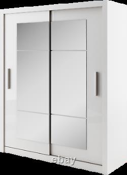 Brand New Modern Wardrobe Sliding Door with Mirror IDEA 02 in White 180cm