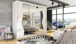 Brand New Wardrobe NOTSA S Sliding Doors Mirror Shelves Hanging Rail 250 cm