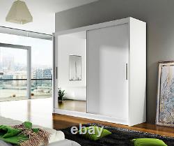 Brava 6- Wardrobe With 2 Sliding Doors, 1 Full Door Mirror, 4 Colour Choices