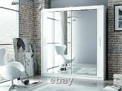 CHEAPEST Sliding Door Wardrobe Mirror Bedroom Furniture WHITE WARDROBE