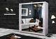 Double Mirror Sliding Door Chicago Wardrobe LED Light Six Colors and Five Sizes