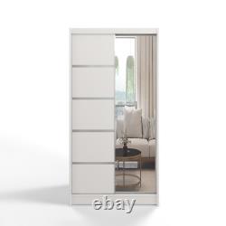 Easy Diego 3 Sliding Door Wardrobe 100cm Full White Led Optional