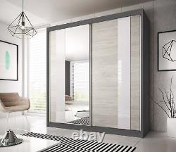 Free Next Day Delivery Brand New Modern Design 2 Door Mirrored Sliding Wardrobe