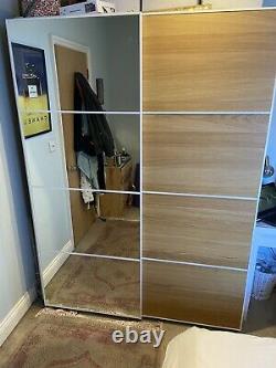 IKEA PAX Double Wardrobe. Sliding Mirrored Door + 4 Deep Drawers. RRP £475