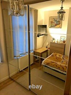 IKEA Pax Wardrobe Pair of Sliding Doors Mirror Glass Shelf Shelves Storage UK