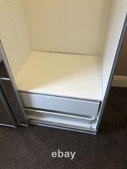 IKEA Pax double wardrobe with sliding mirrored doors White Panelled