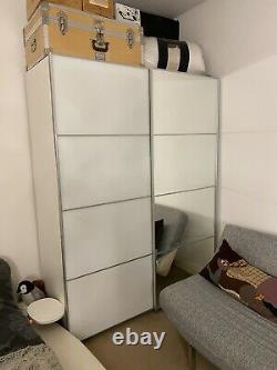 IKEA Pax double white wardrobe with sliding mirrored doors 150X200cm