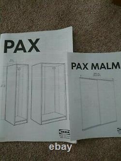 IKEA Pax wardrobe 200x200x58cm WITH mirrored Malm sliding doors & fittings