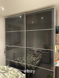 IKEA Pax wardrobe Pair of sliding doors, glass/black200x236x60cm