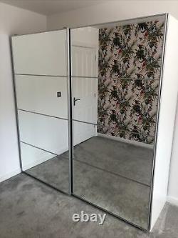 Ikea Auli Mirror Sliding Wardrobe Doors 200x201 Good Condition Soft Close