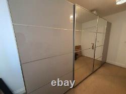 Ikea PAX Custom Sliding Door Wardrobes Mirror/Grey x2 (1x 2m & 1x 1.5m wide)
