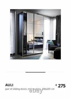 Ikea Pax Wardrobe Mirror Sliding Doors 200x201cm