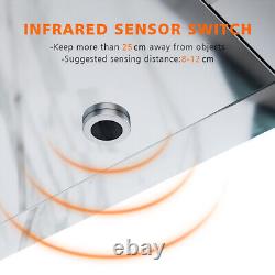 Illuminated LED Bathroom Mirror Cabinet with IR Sensor Storage Sliding Door IP44