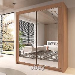 Interwood Modern Double Sliding Door Wardrobe Oak 7 Sizes Free Delivery