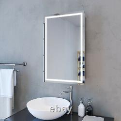 Led Sliding Door Bathroom Mirror, Hanging Bathroom Mirror With Shelf