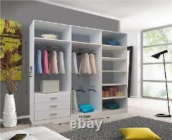 Lyon 2 and 3 Mirror Sliding Door Wardrobe In Grey Color and 5 Sizes
