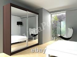 MIRRORED WARDROBE sliding door bedroom hallway living furniture 100cm or 200cm