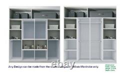 Milan 2 and 3 Mirror Sliding Door Cupboard in 6 Sizes and 4 Colors with LED