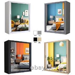 Milan Full Mirror 2 Sliding Door (or 3 in 250CM) WARDROBE AVAILABLE IN 4 COLOURS