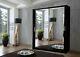 Milan Mirror Sliding Door Wardrobe In Black Color And in 6 Sizes