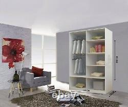 Milan Mirror Sliding Doors Wardrobe In White Color And 6 Sizes