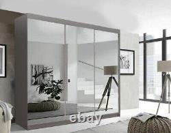 Milan Modern 2&3 Sliding door Wardrobe in Grey Color