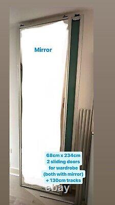 Mirror sliding wardrobe doors with Track Used
