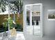 Mirrored sliding wardrobe CLEO18 two door modern 120cm WHITE MATT