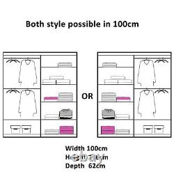 Modern Bedroom Freestanding Double Mirror Sliding Door Wardrobe 6 Colors 6 Sizes