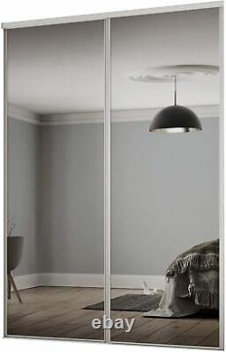 Modern Bedroom Mirror Sliding Door Wardrobe High Gloss Storage