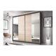 Modern Mirrored Sliding Door Wardrobe Multi 36 in Oak Sonoma & Grey 183cm