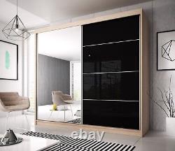 Modern Wardrobes 183cm 6 ft 2sliding doors perfect interior FREE DELIVERY